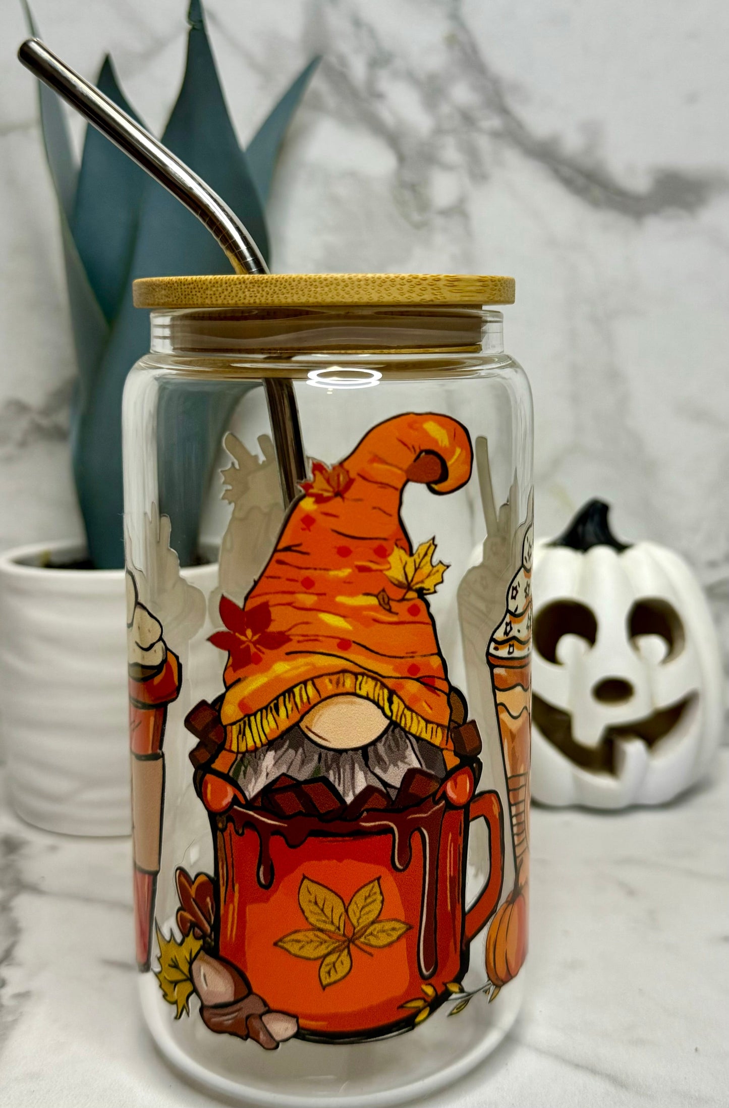 Gnome Fall Drinks Glass Cup