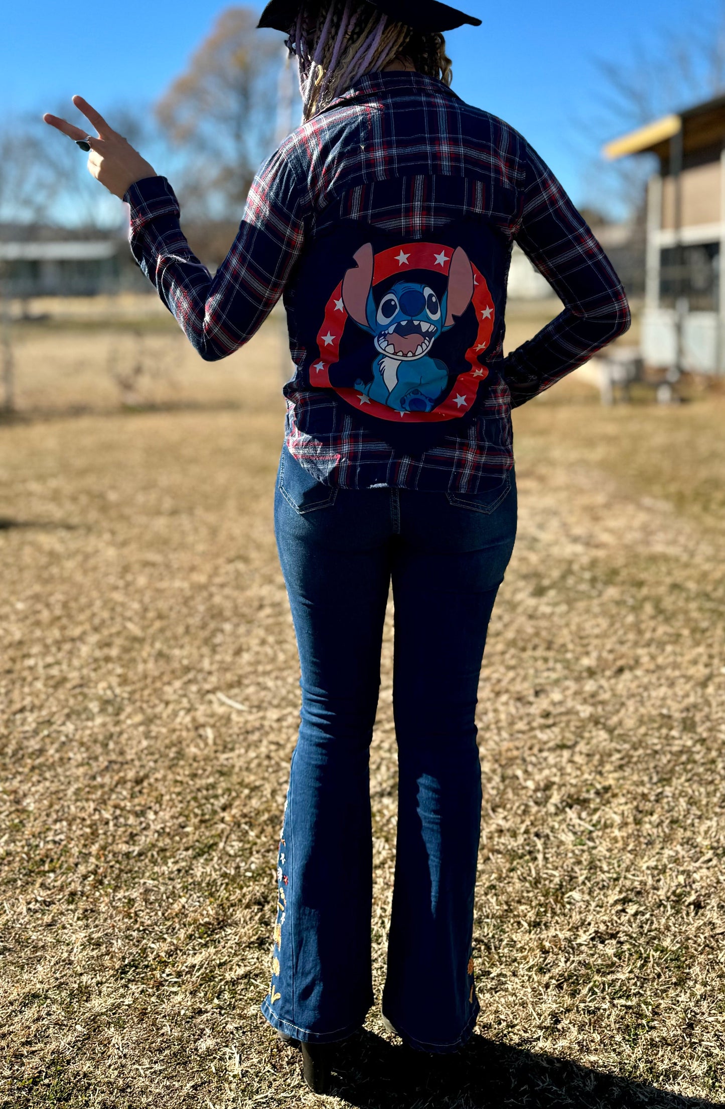 Captain America Stitch Flannel (Small)