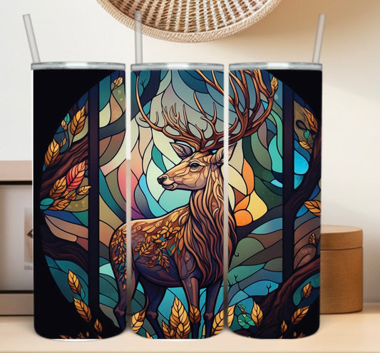 Stained Glass Deer Tumbler