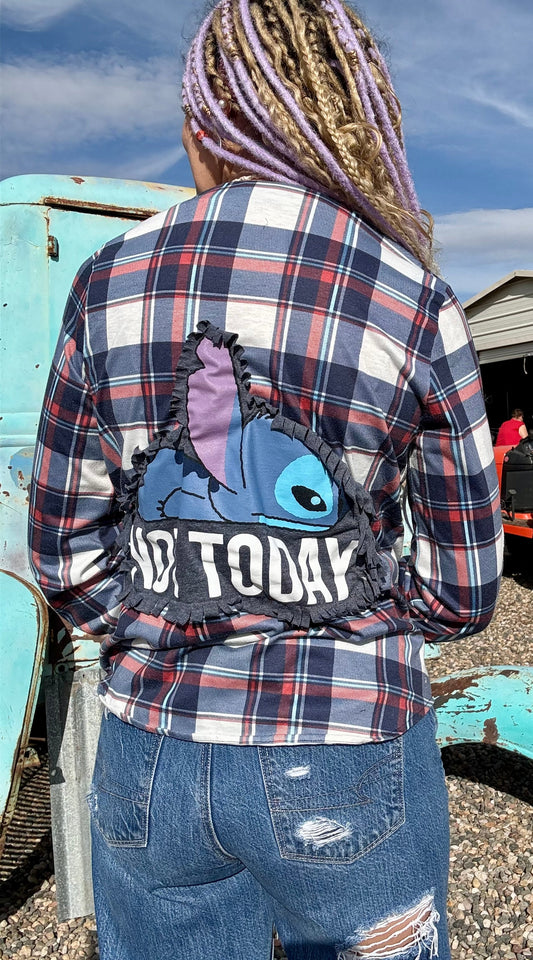 Not Today Stitch Flannel (Small)