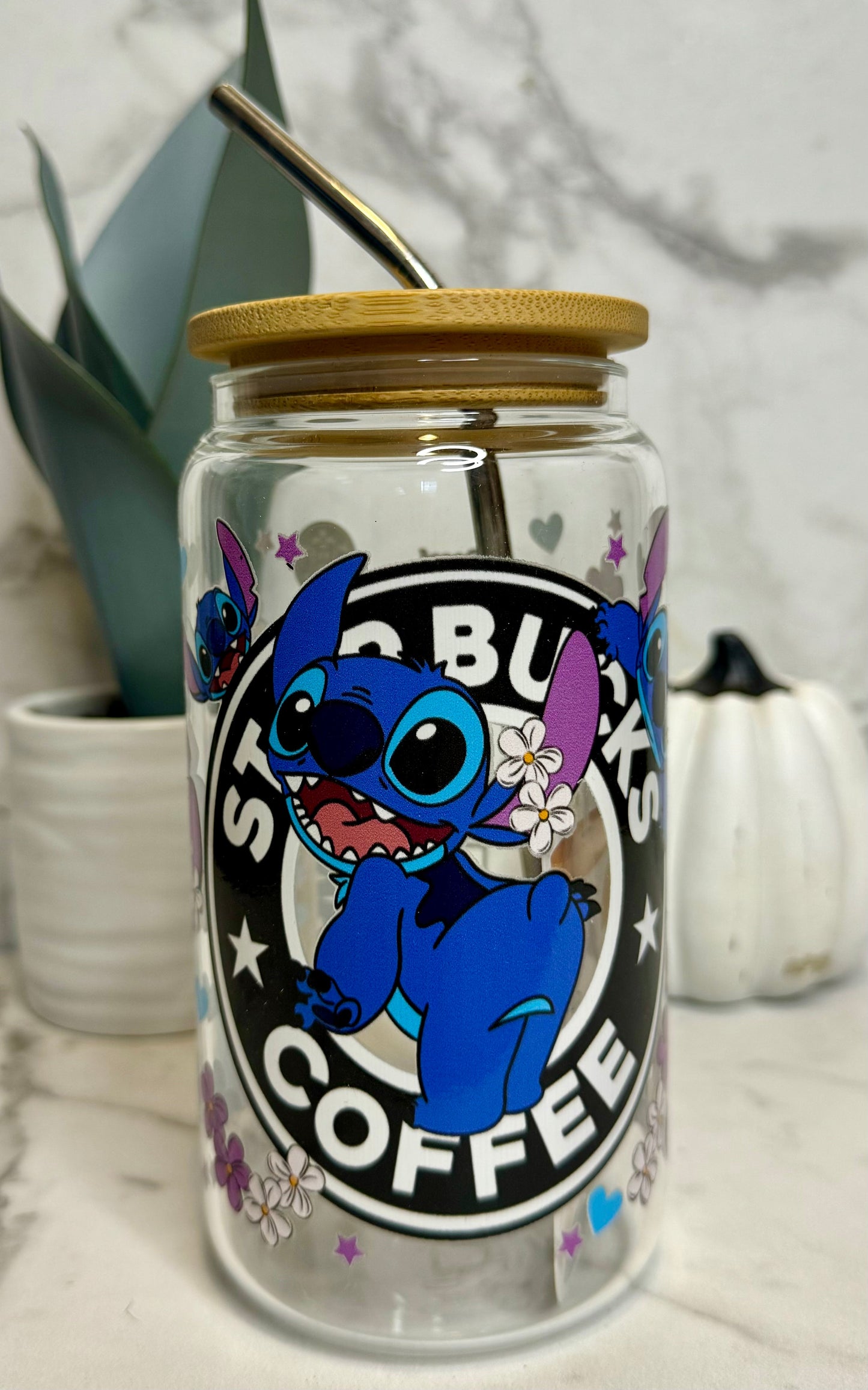 Stitch Starbucks Glass Cup