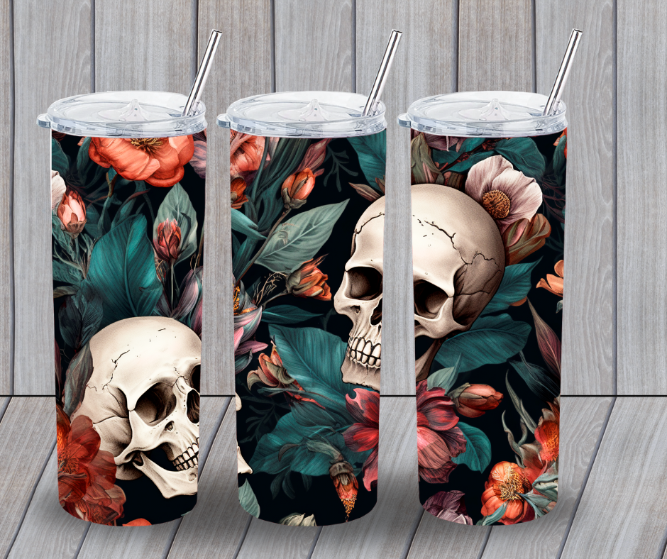 Tropical Skull Tumbler