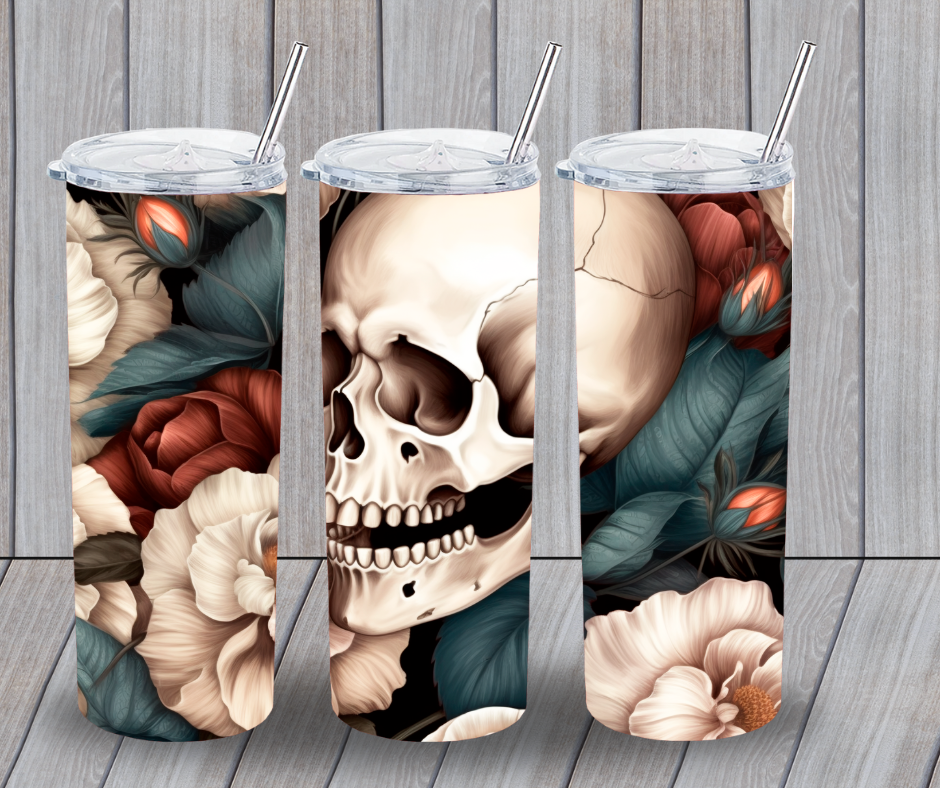 Red White & Blue Skull Tumbler