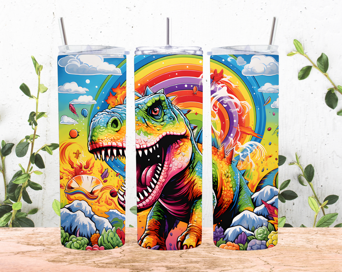 Rainbow Dinosaur Tumblers (Multiple)