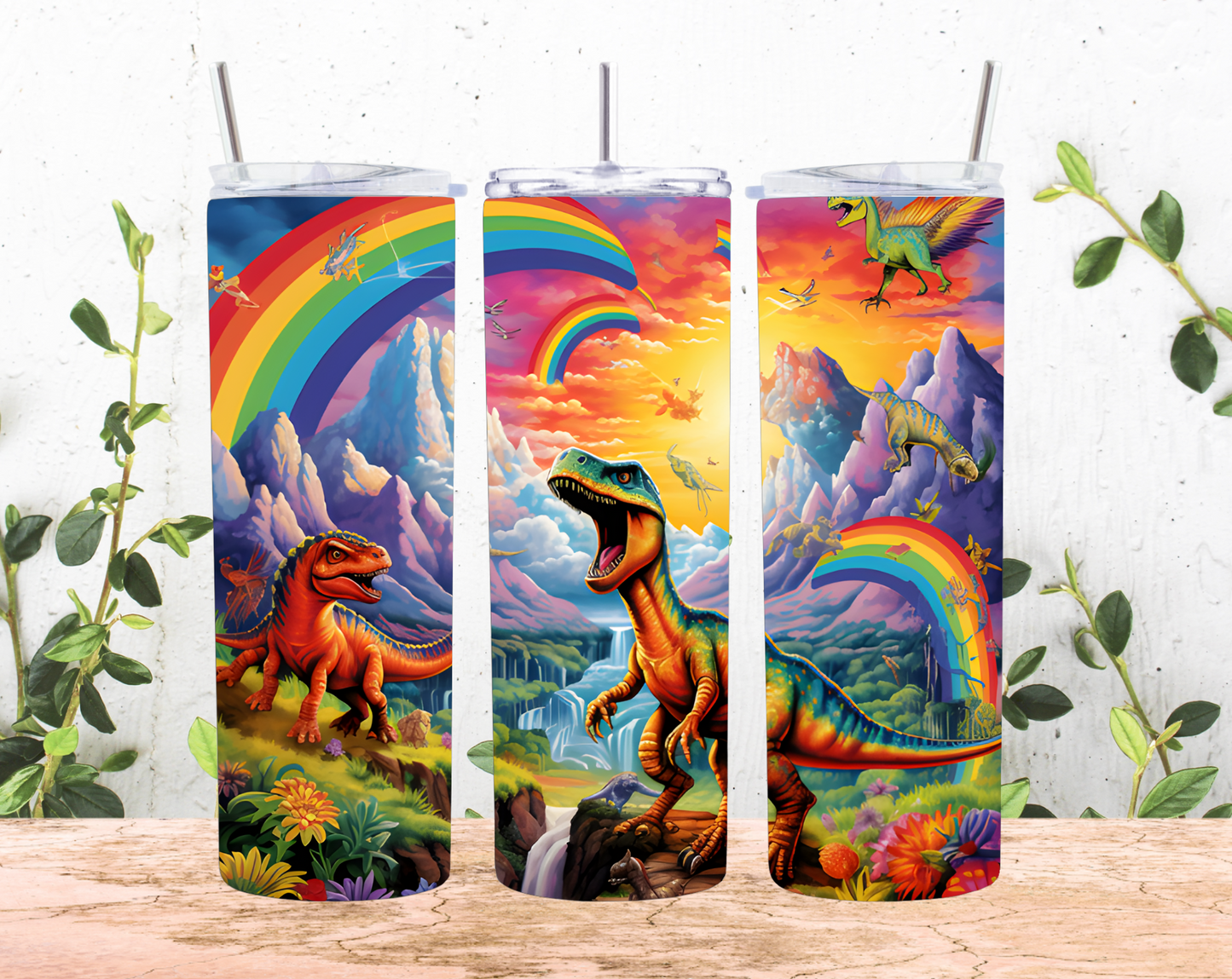 Rainbow Dinosaur Tumblers (Multiple)