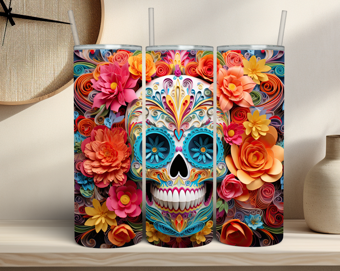 Sugar Skull Tumbler