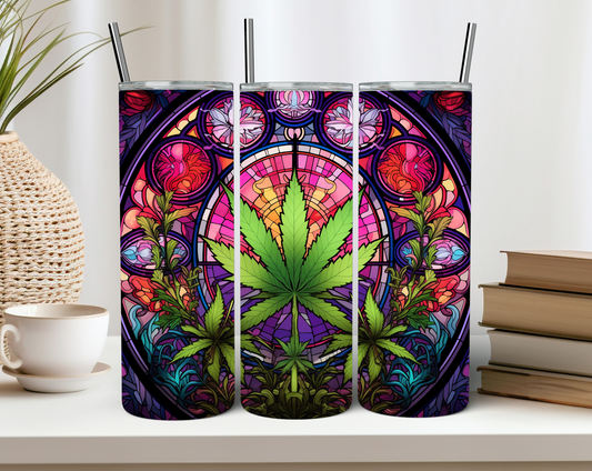 Mary Jane Stained Glass Tumbler