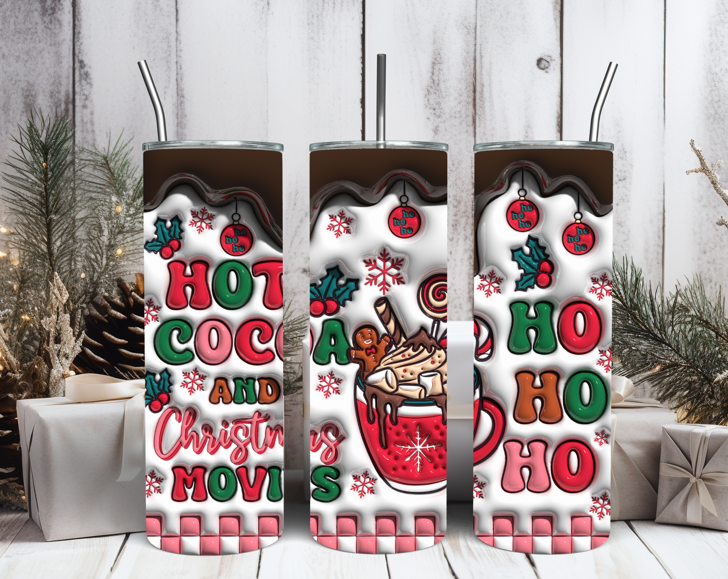 3D Puff Christmas Tumblers