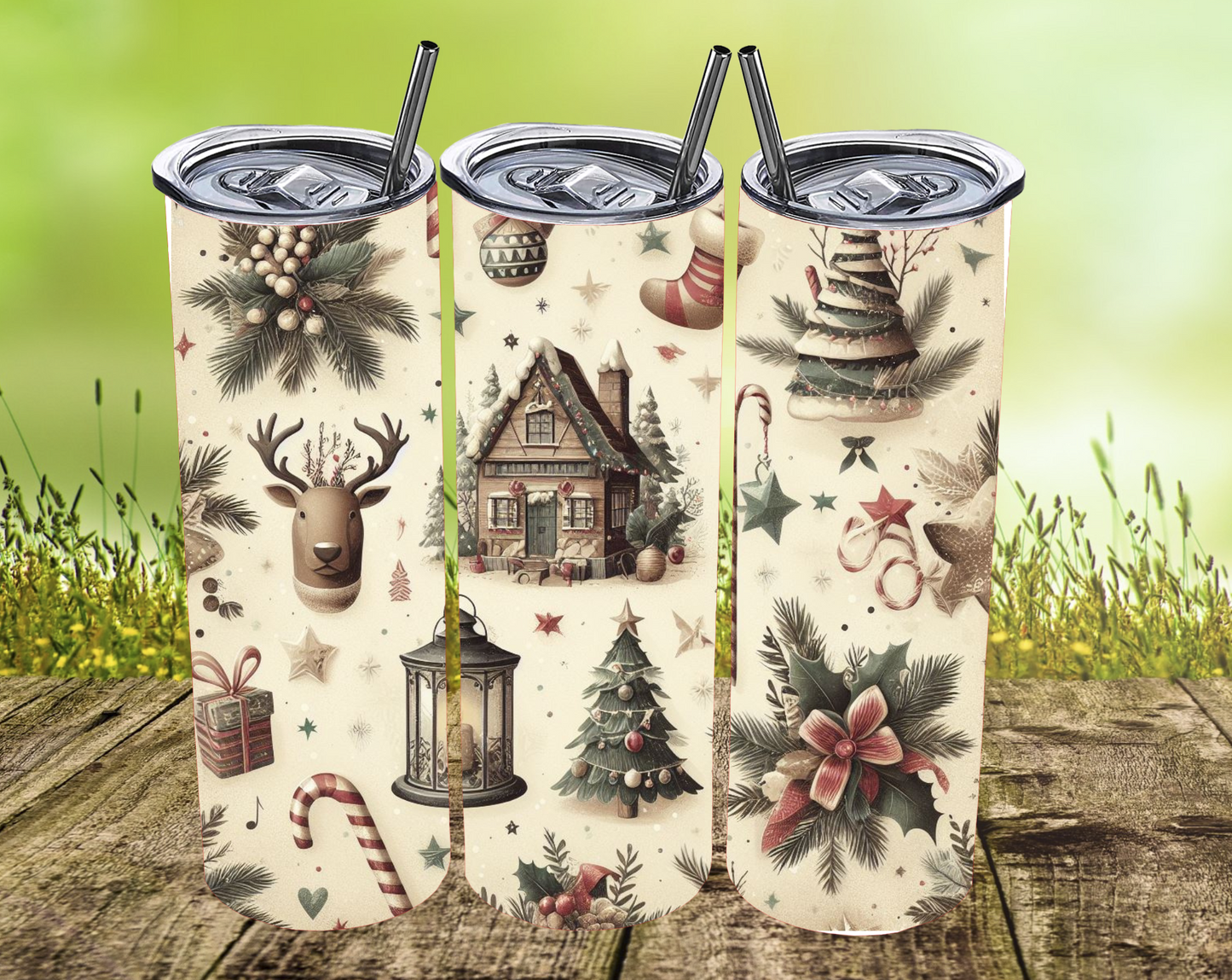 Vintage Christmas Design Tumbler