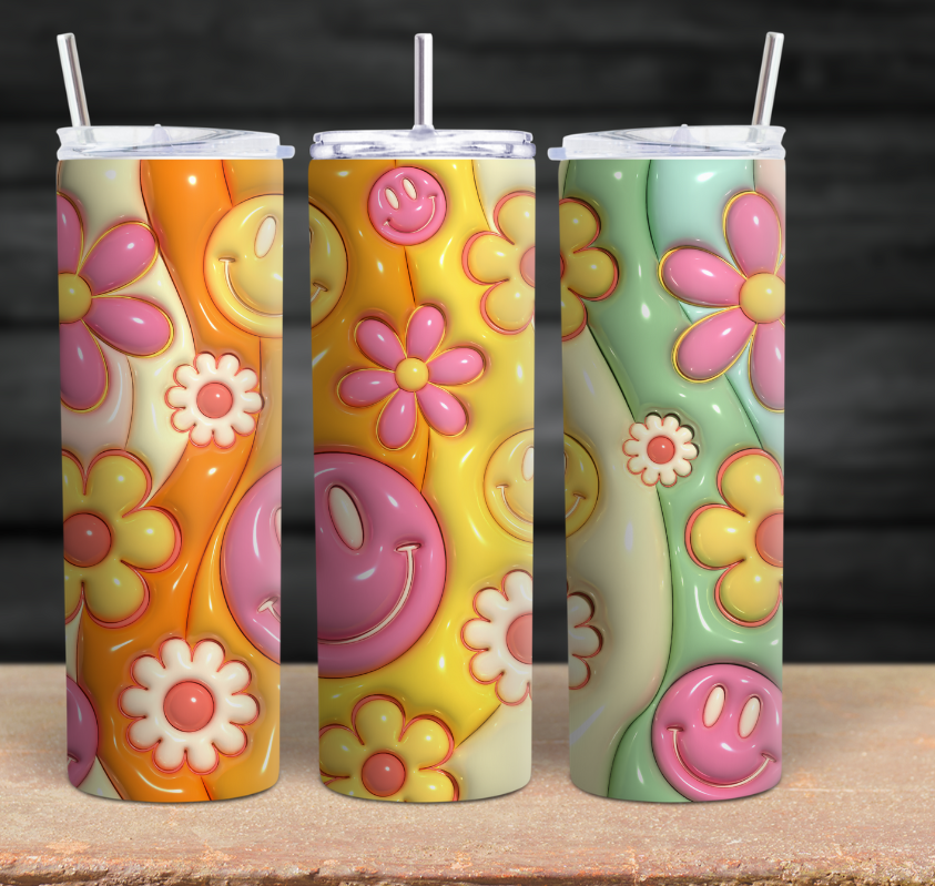 3D Pastel Flower Tumblers (Multiple)