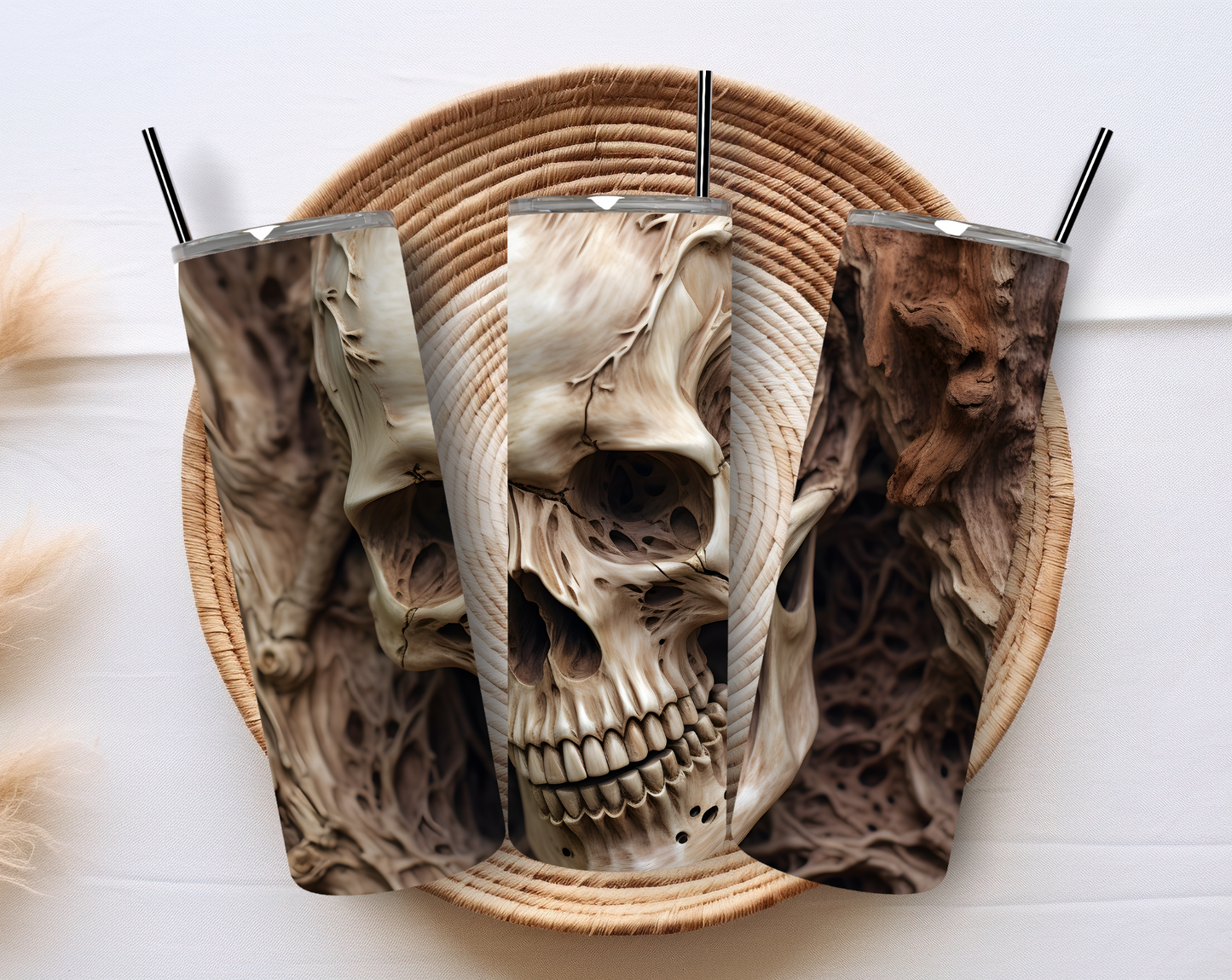 Epic Wooden Skull Tumbler